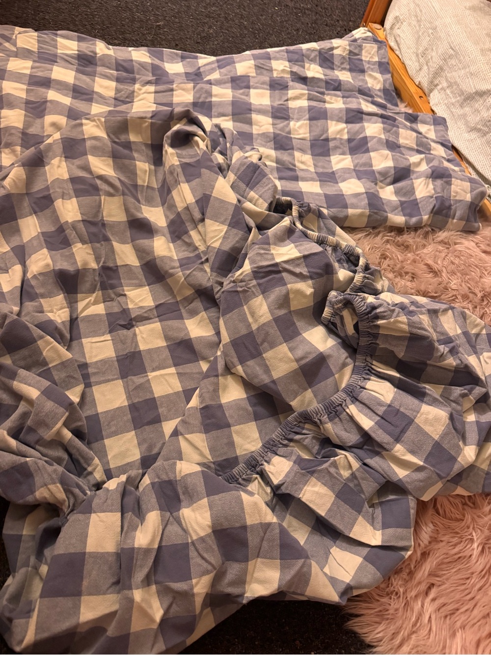 L.L. Bean Ultrasoft Comfort Flannel queen sheets 3 pc lilac purple combo